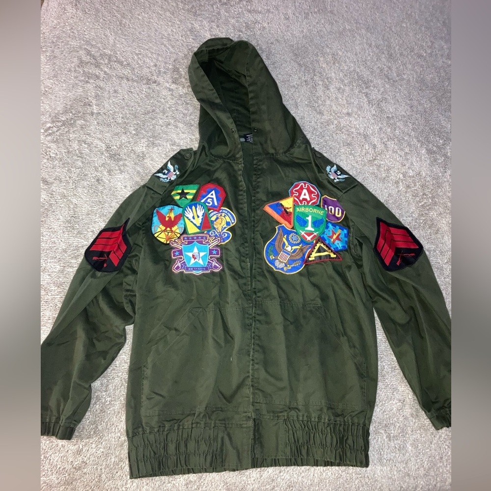 Military Mock Varsity Jacket